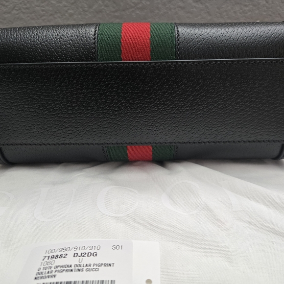 Gucci Ophidia Black Tote with Red and Green Stripes - Picture 8 of 16